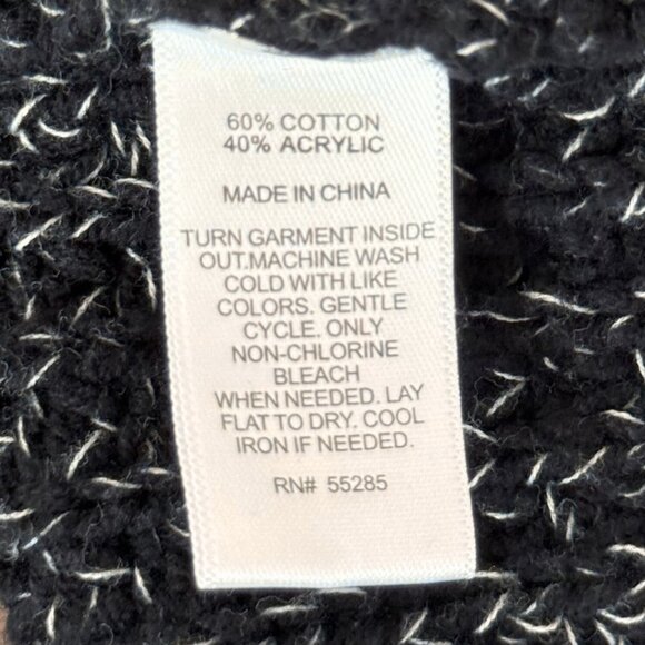 EXPRESS Sweater Knit Black/White Open Cardigan Sweater - Small - Picture 4 of 4